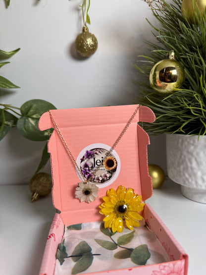 Floral Charm Duo Necklace Set