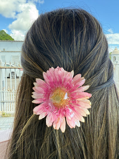 Pink Gerbera Hair clip