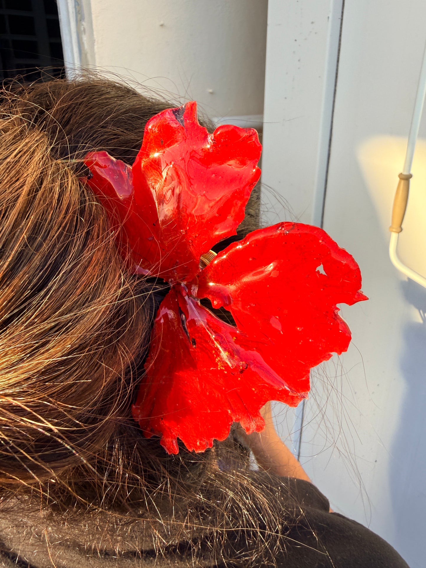 Red Exotic Poppy Hair Fork