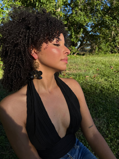 Black Orchid Dendrobium earings