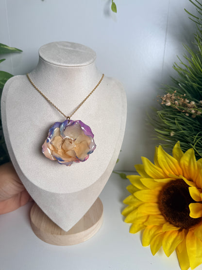 Colorful Rose Bloom Necklace