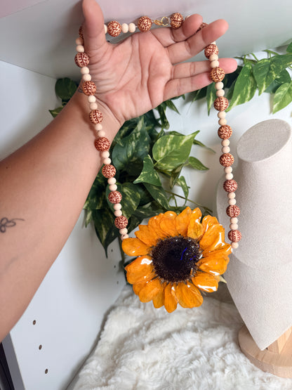 Golden Sunflower Statement Necklace