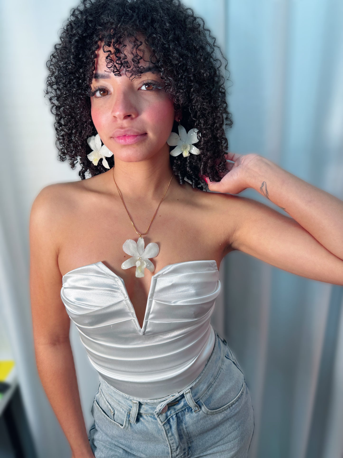 “Ivory Orchid Bloom” Earrings