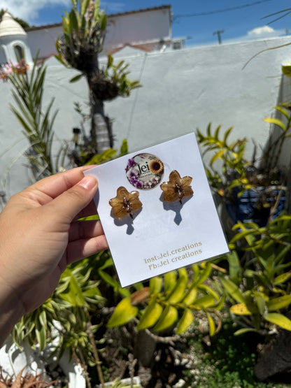 Extra baby Brown Orchid Stud