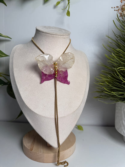 Bougainvillea Butterfly necklace