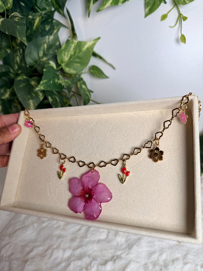 Blossom Heart Charm Necklace