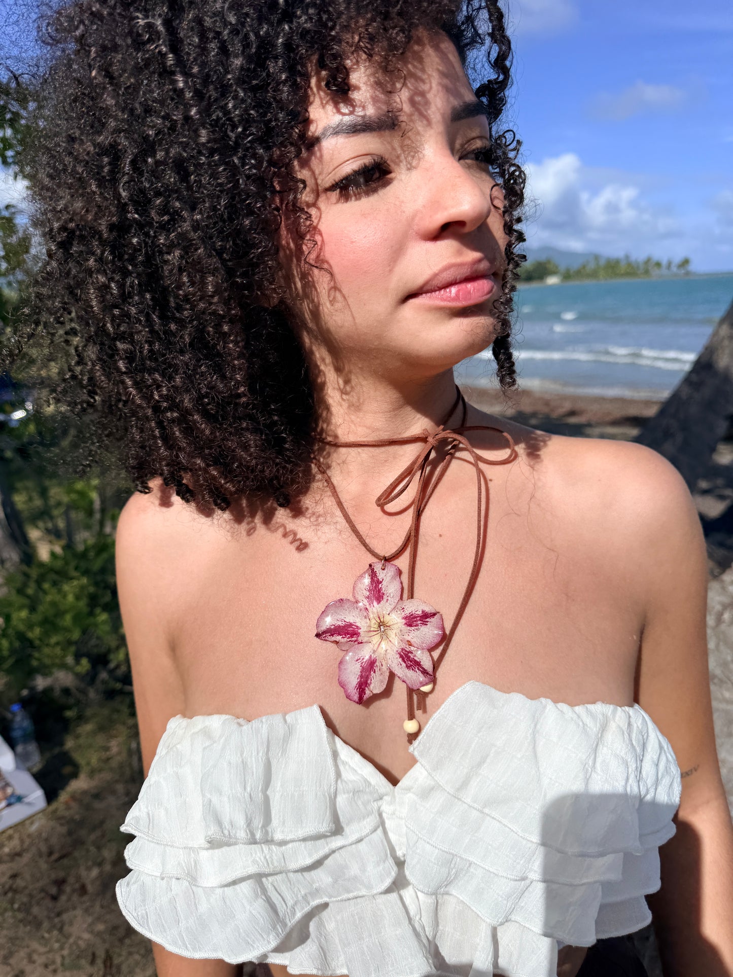 Exotic Desert Rose Leather Choker