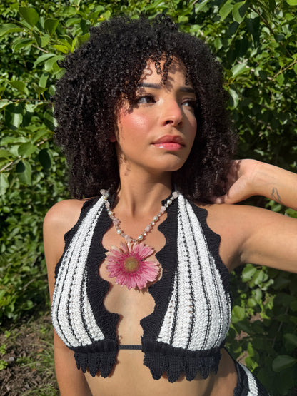 Pink gerbera Fairy necklace