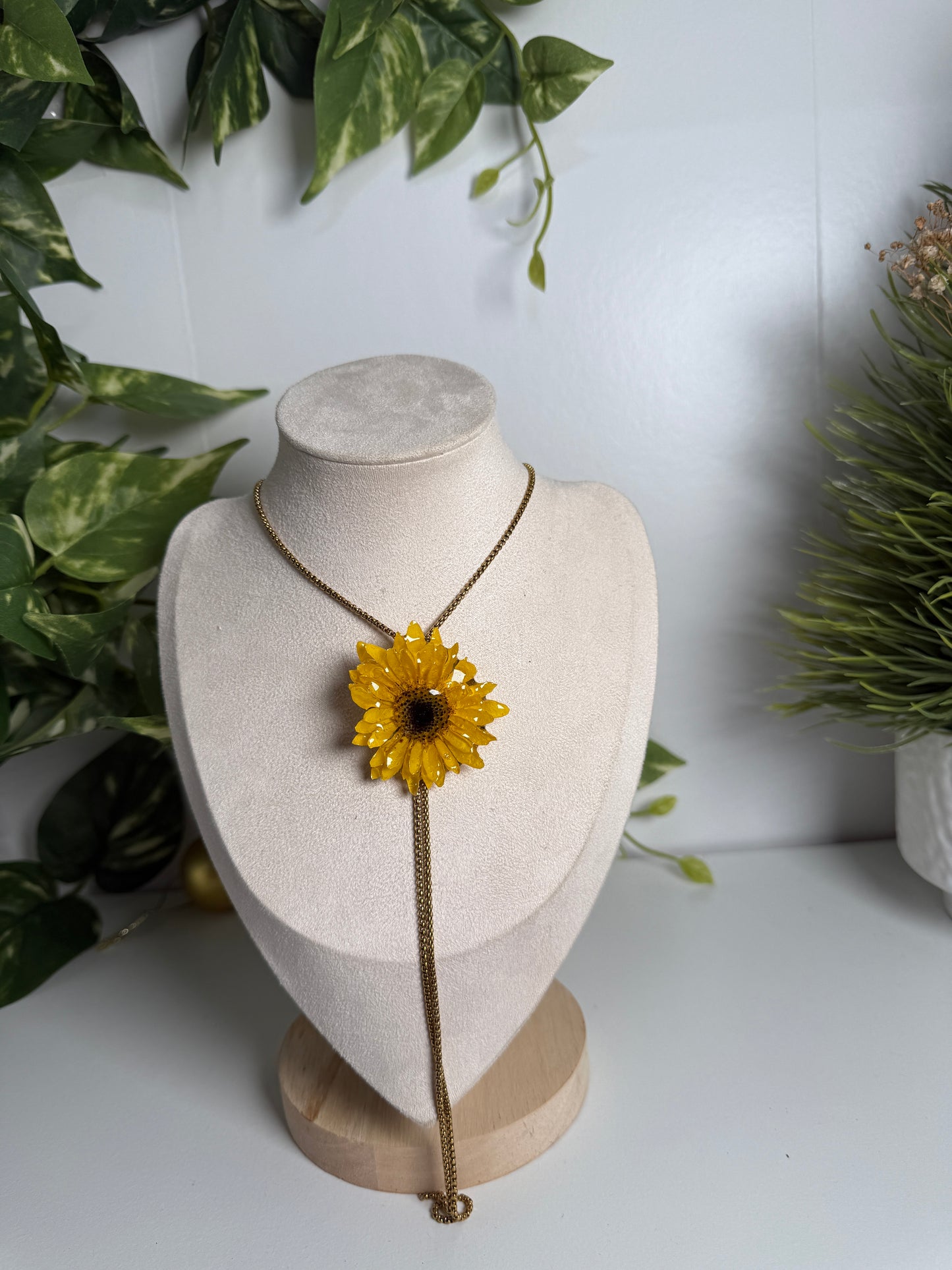 Lariat Sunflower necklace