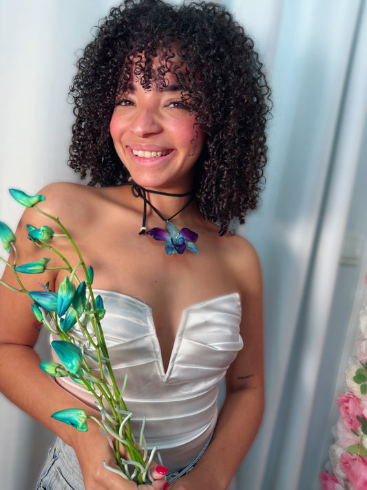 Blue Orchid Dendrobium Choker