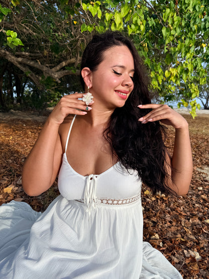 Ivory Delphinium Bloom Earrings