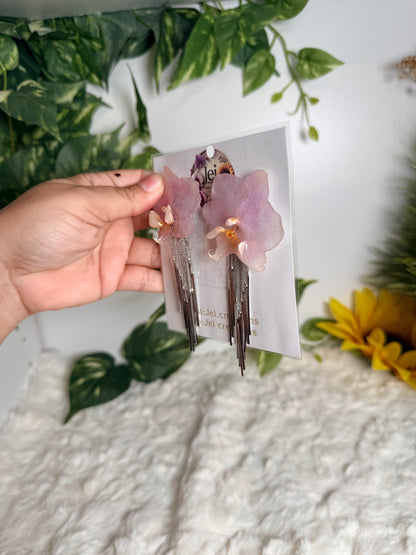 Fancy orchid earrings