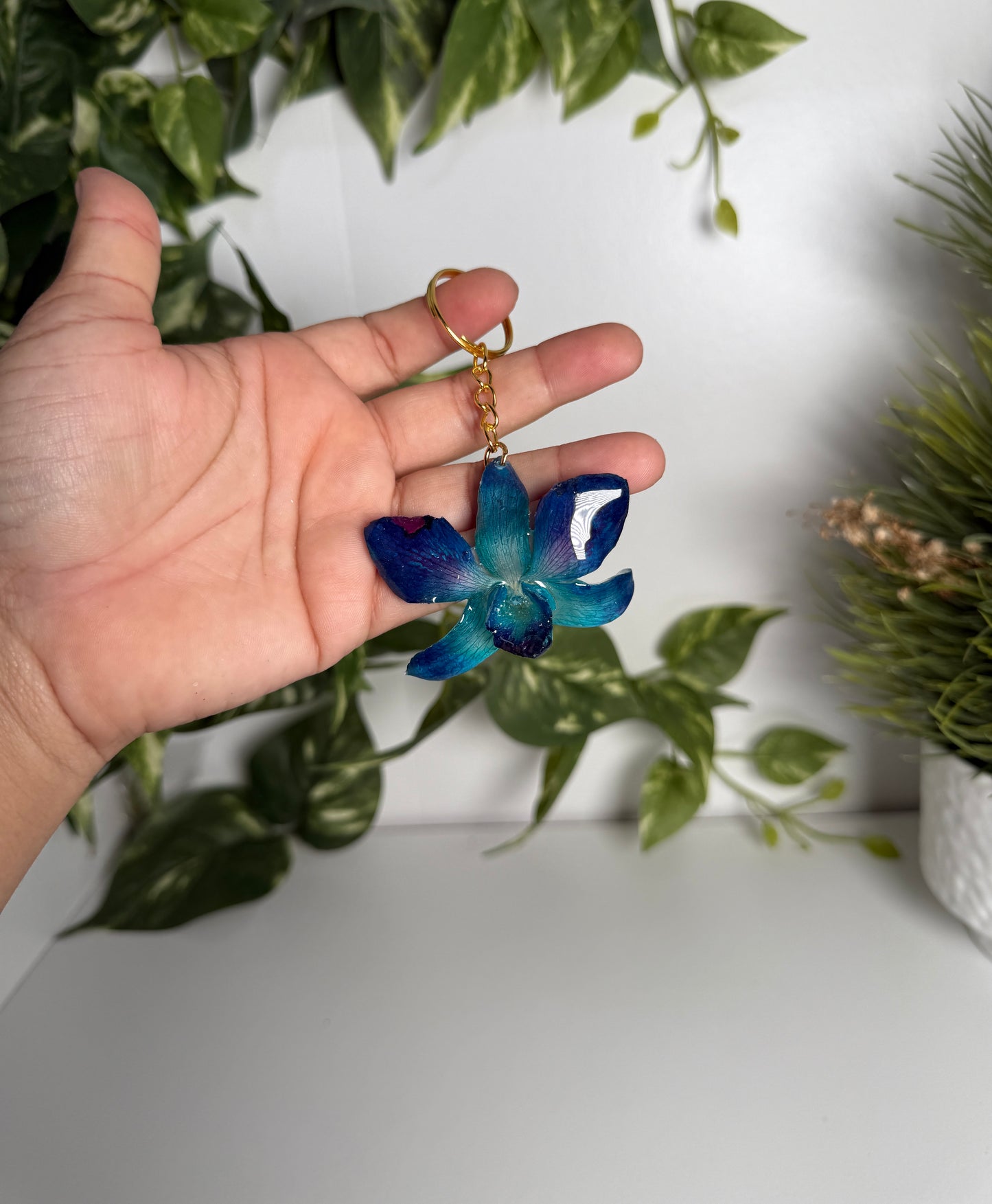 Orchid Keychain