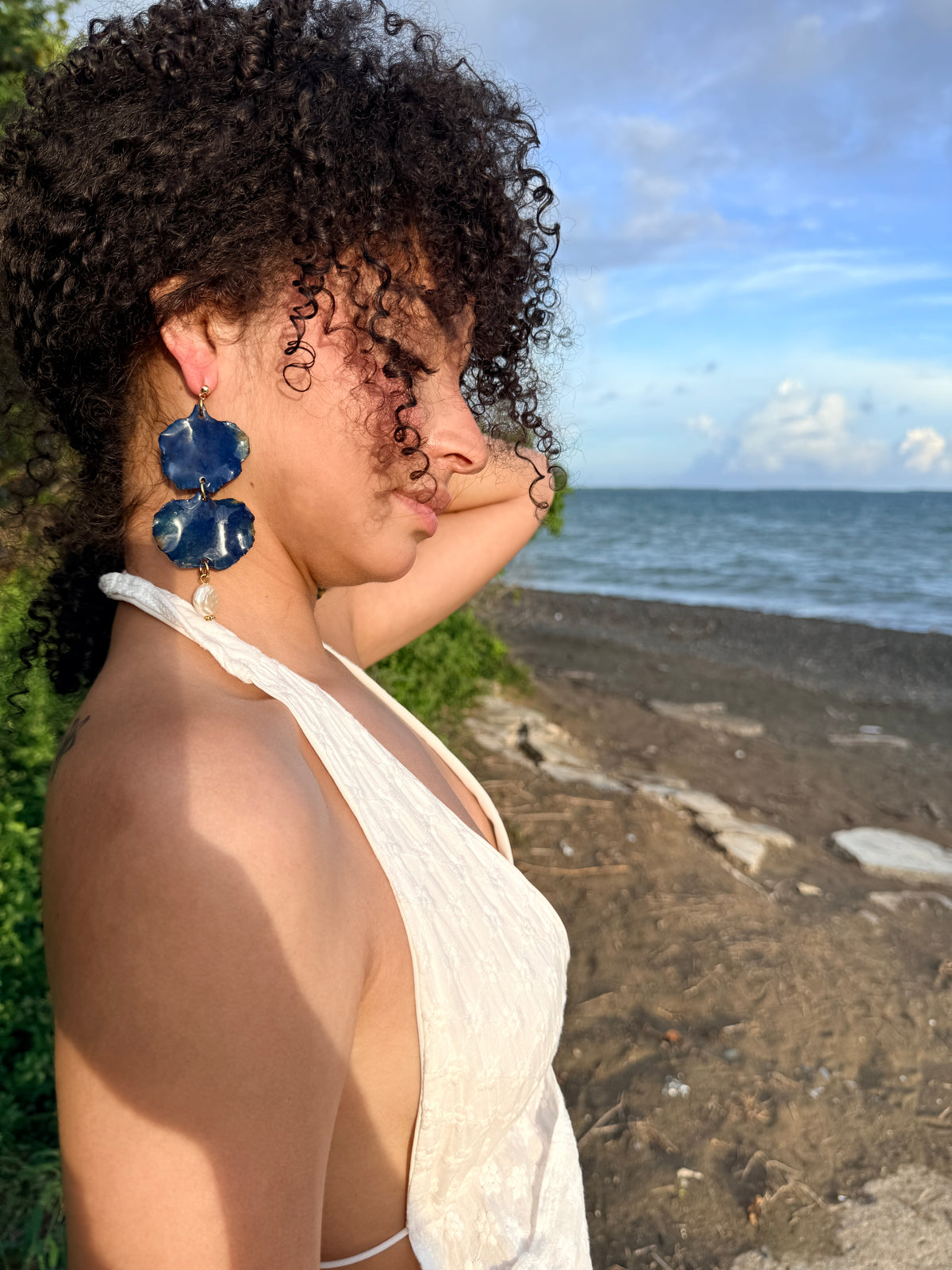 Midnight Flamboyant Petal Earrings