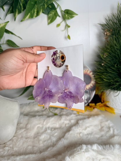 Lavender Phalaenopsis Statement Earrings