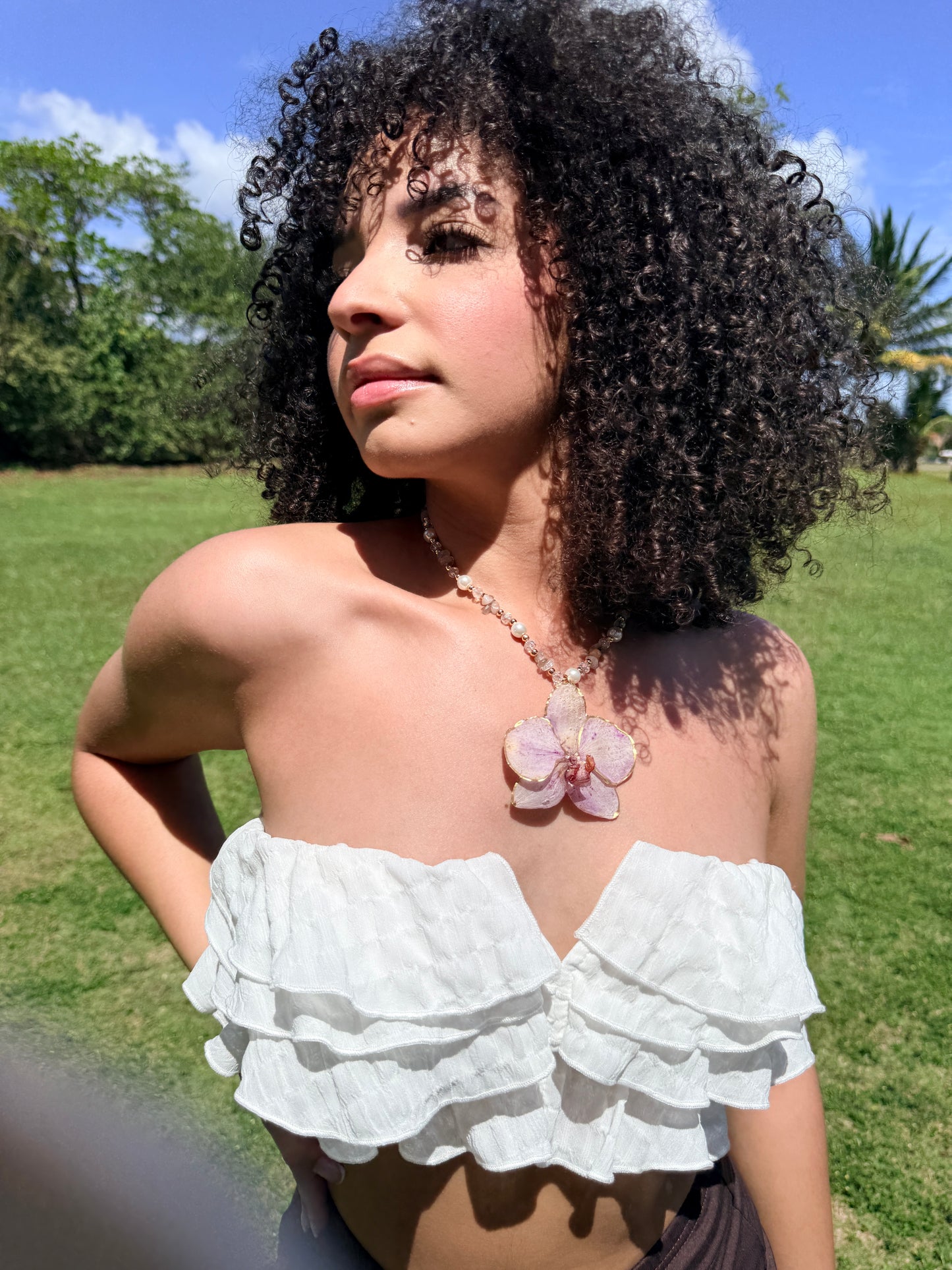 Phalaenopsis orchid necklace