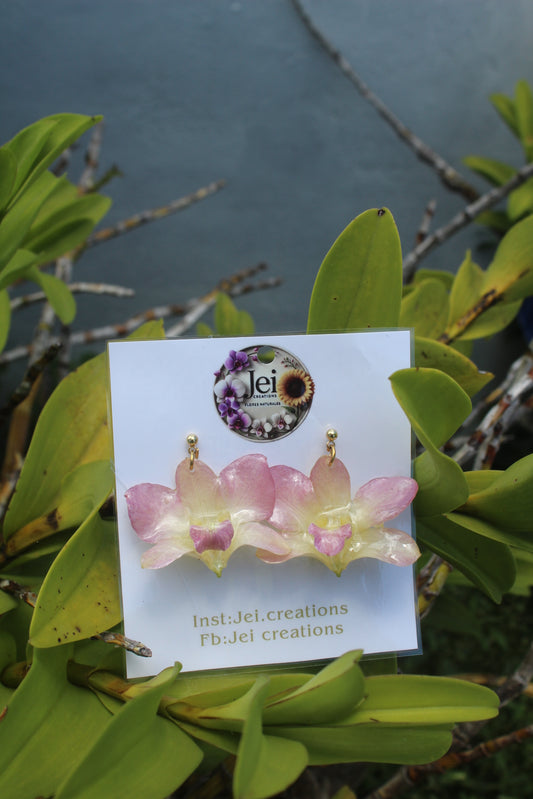 Pinky Orchid earings