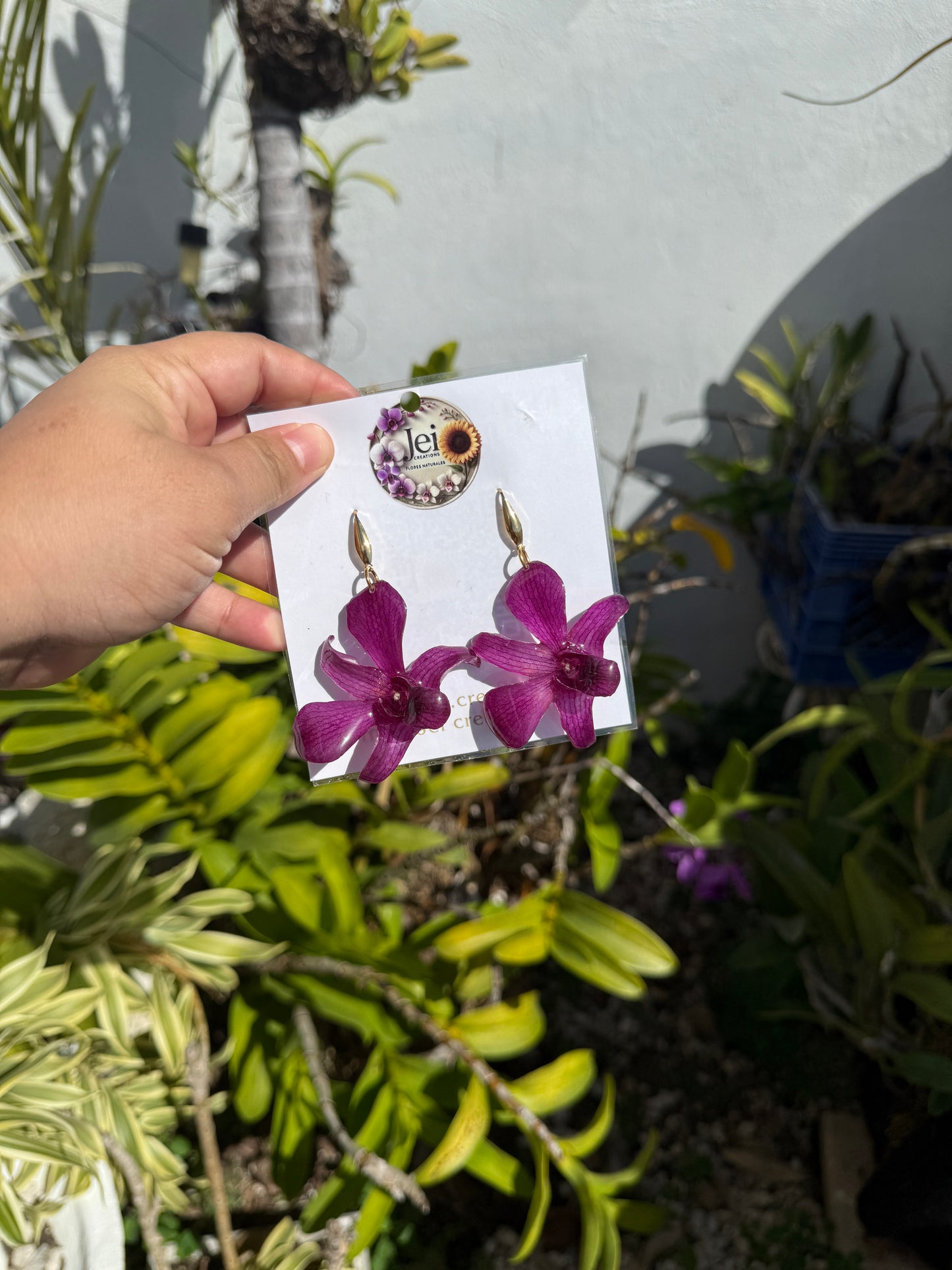 Dendrobium Orchid earings