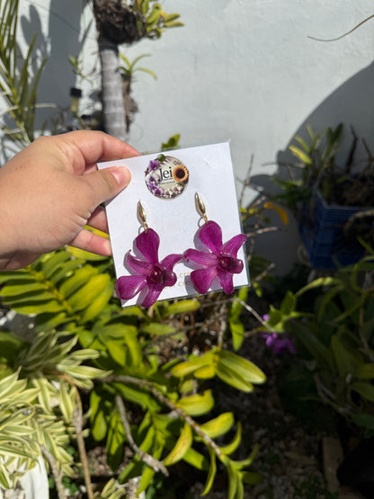 Dendrobium Orchid earings