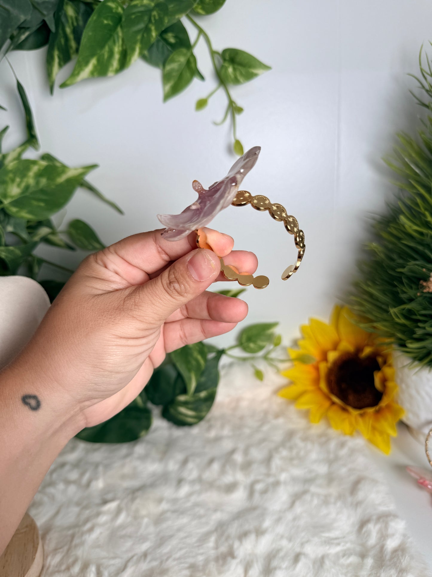 Rosy Glow – Orchid Cuff Bracelet