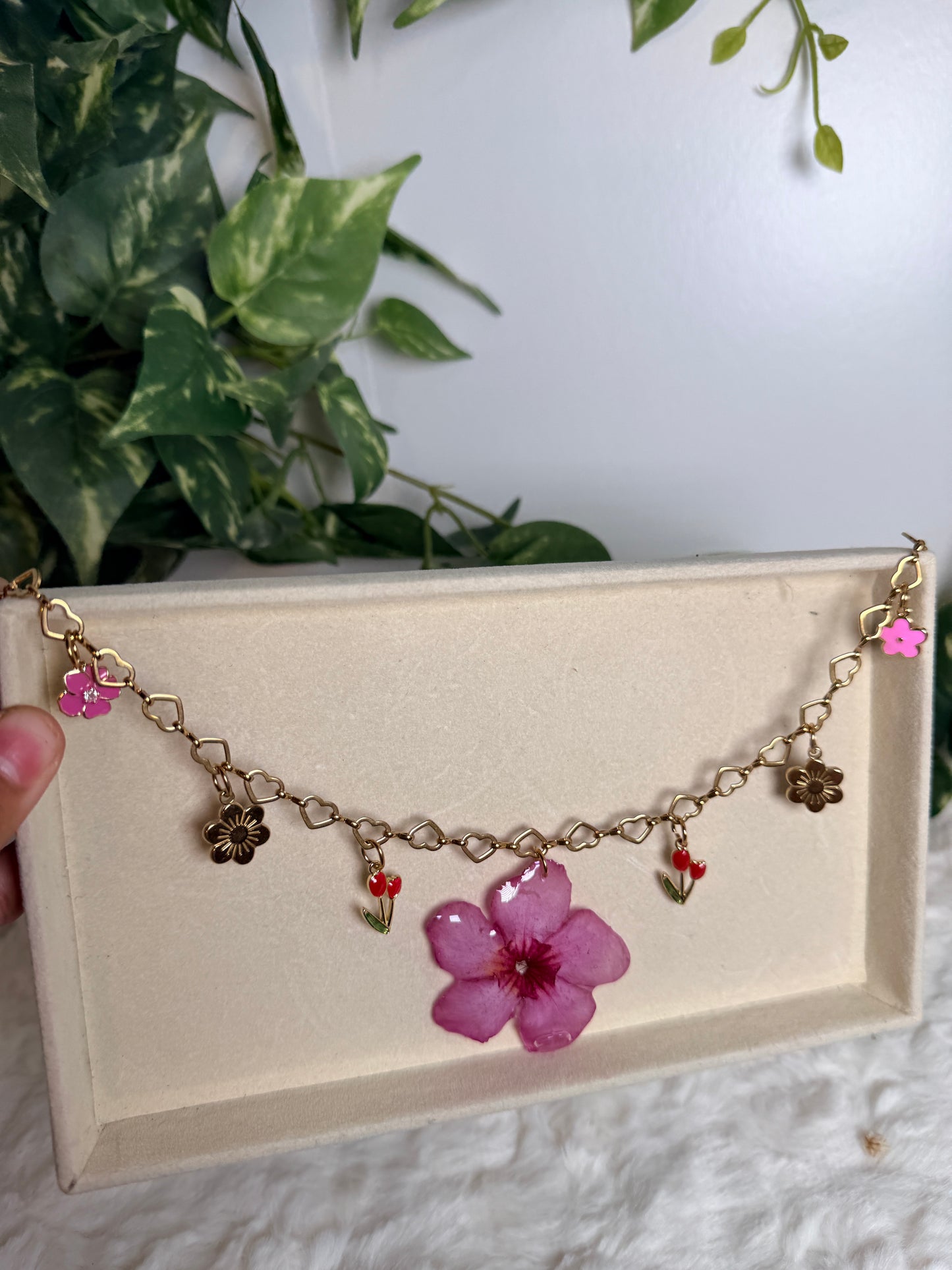 Blossom Heart Charm Necklace