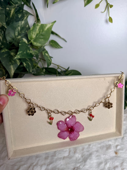 Blossom Heart Charm Necklace
