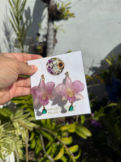 Dendrobium Orchid earings