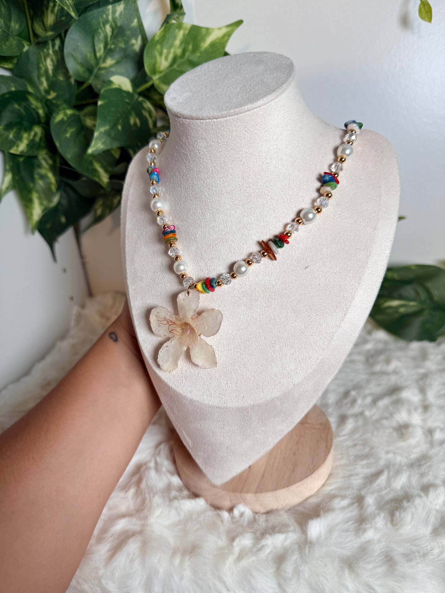 Rainbow Pearl Garden Necklace