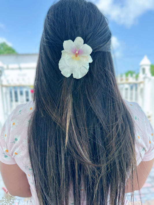 White Miltonia Orchid Hair clip