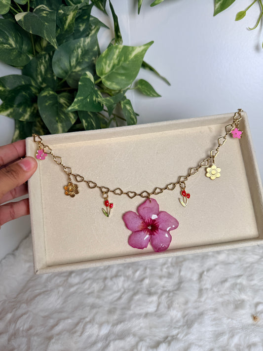 Blossom Heart Charm Necklace
