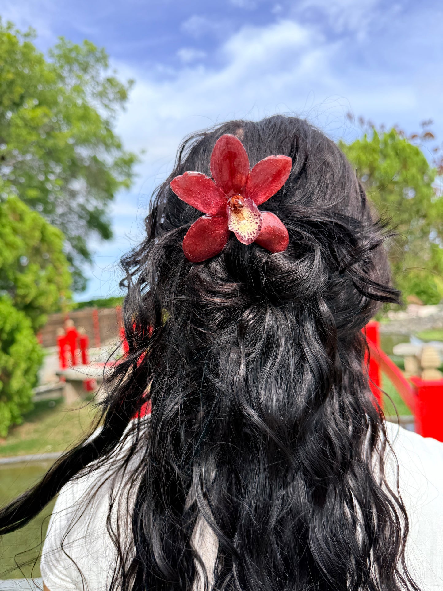 Gabriela Ruby Cymbidium Hair Fork