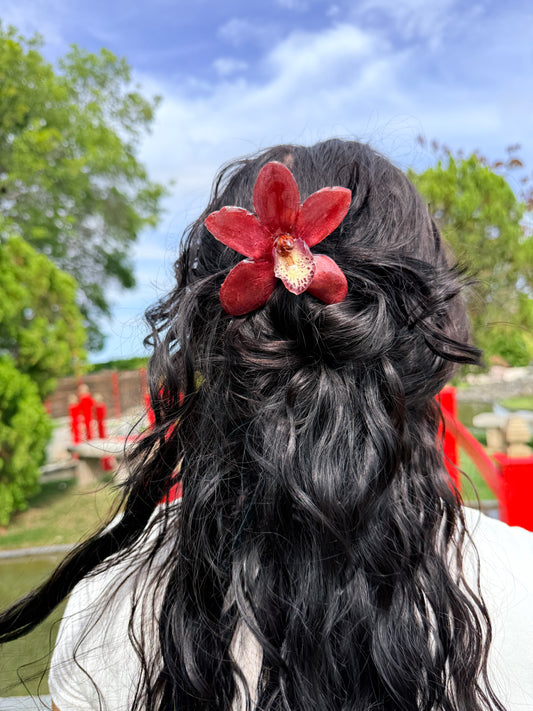 Gabriela Ruby Cymbidium Hair Fork