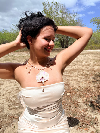 Phalaenopsis Pearl Cascade Necklace