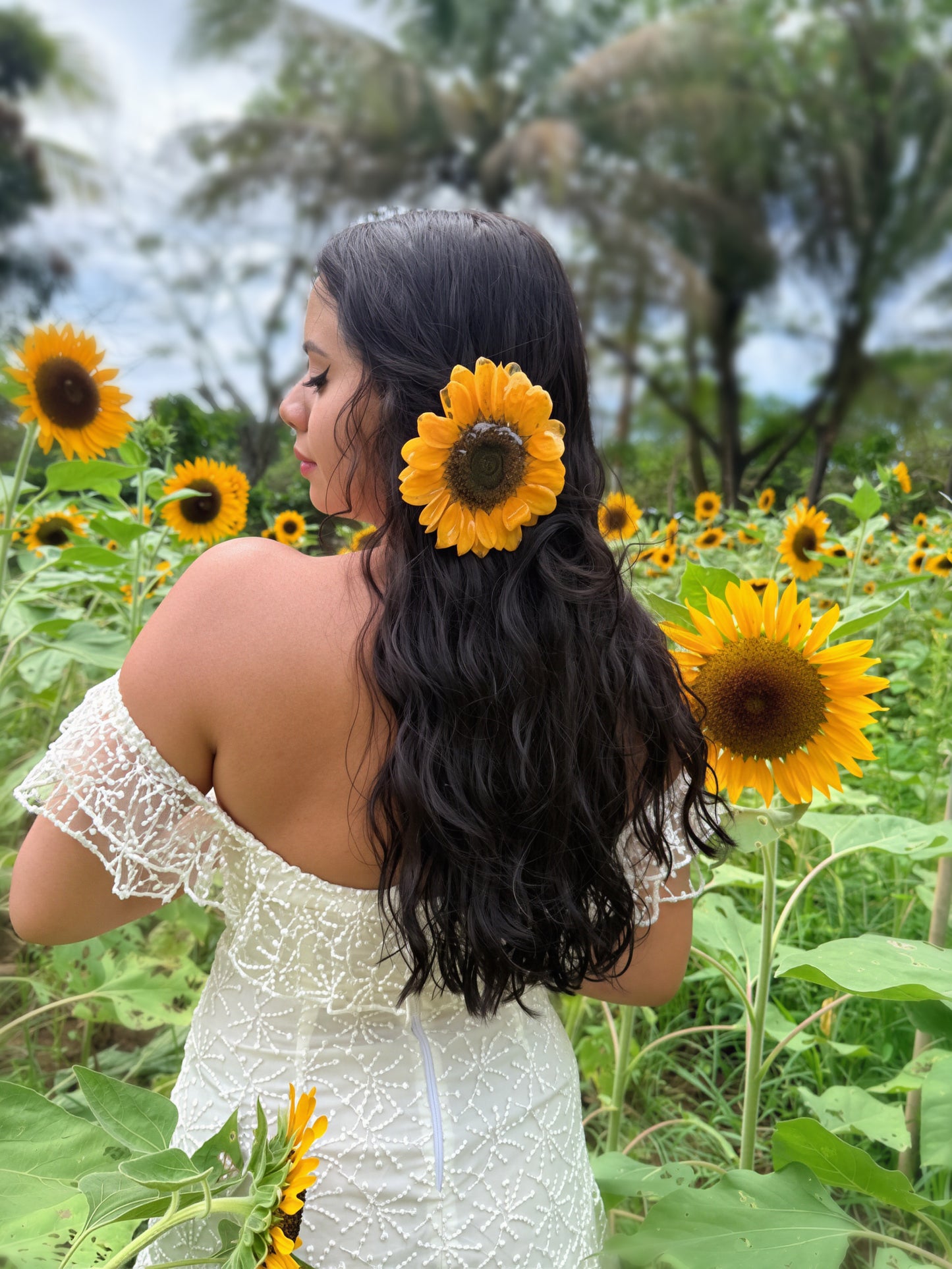 Golden Sunflower 2-in-1 Necklace & Hair Clip