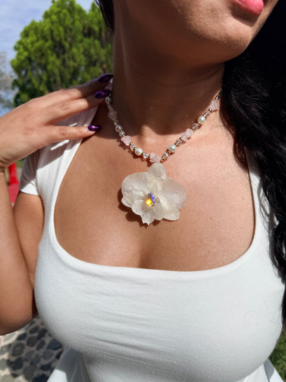 Iridescent Bloom Orchid Necklace