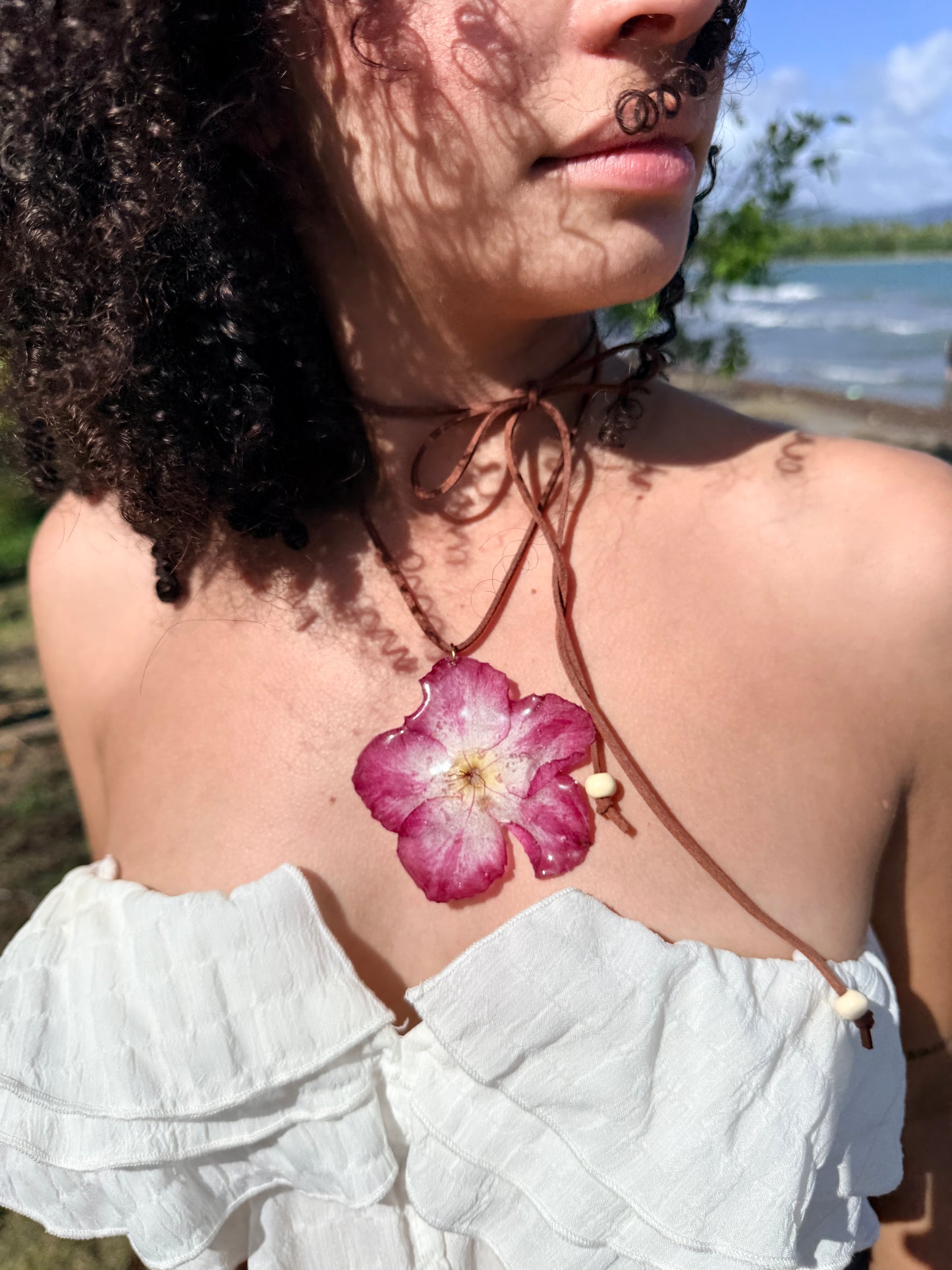 Exotic Desert Rose Leather Choker