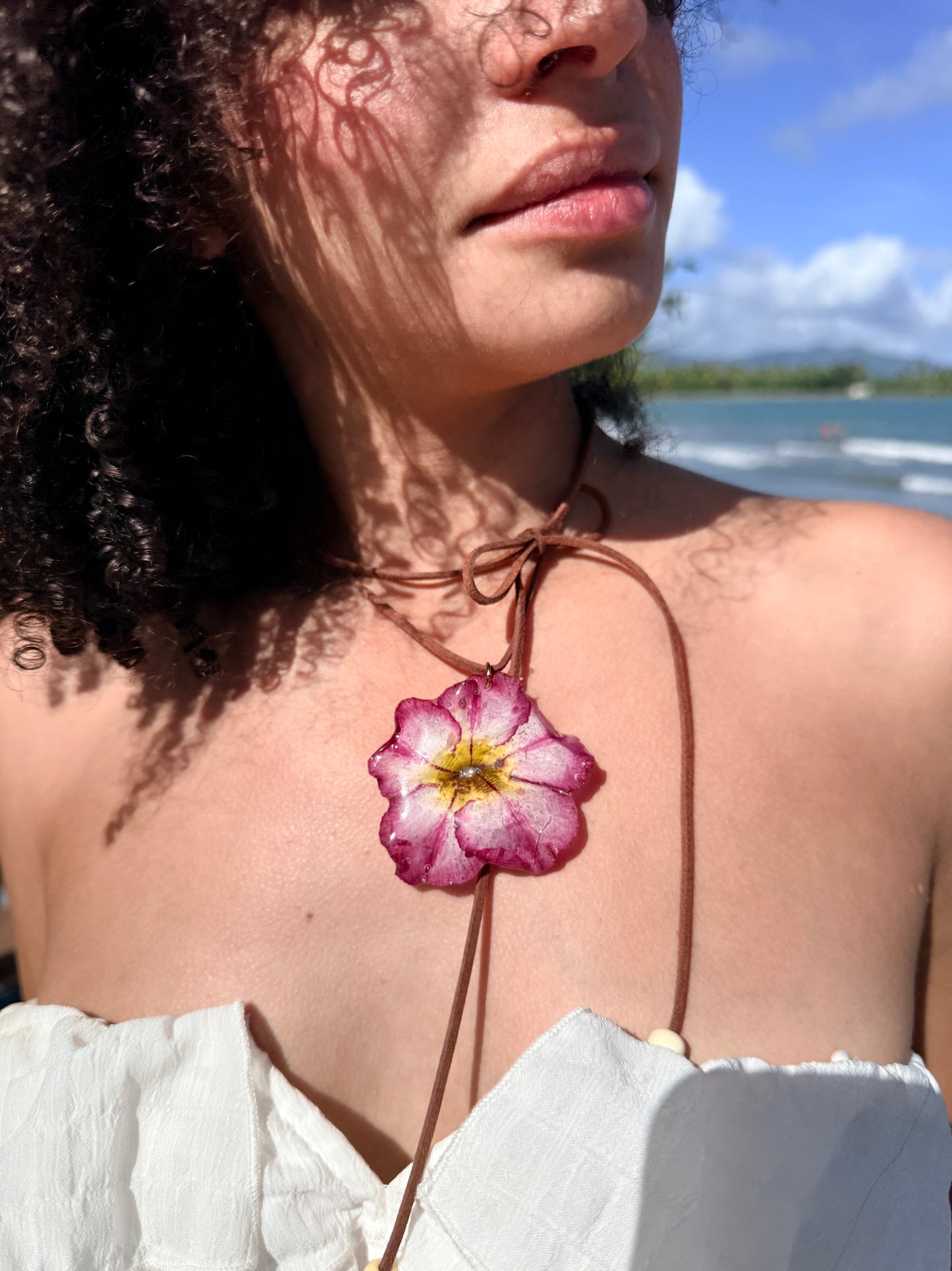 Exotic Desert Rose Leather Choker