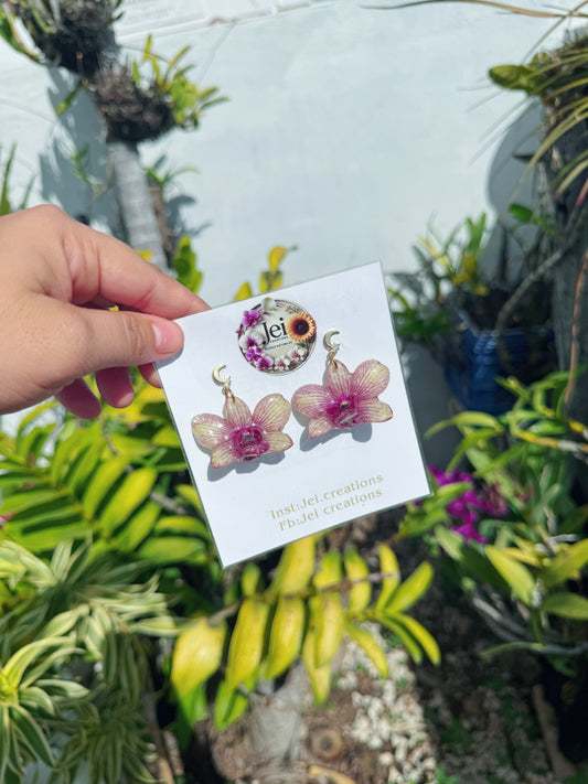 Baby Orchid Dendrobium earings