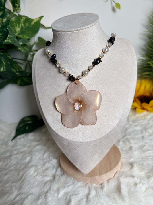 Midnight Blush Orchid Necklace