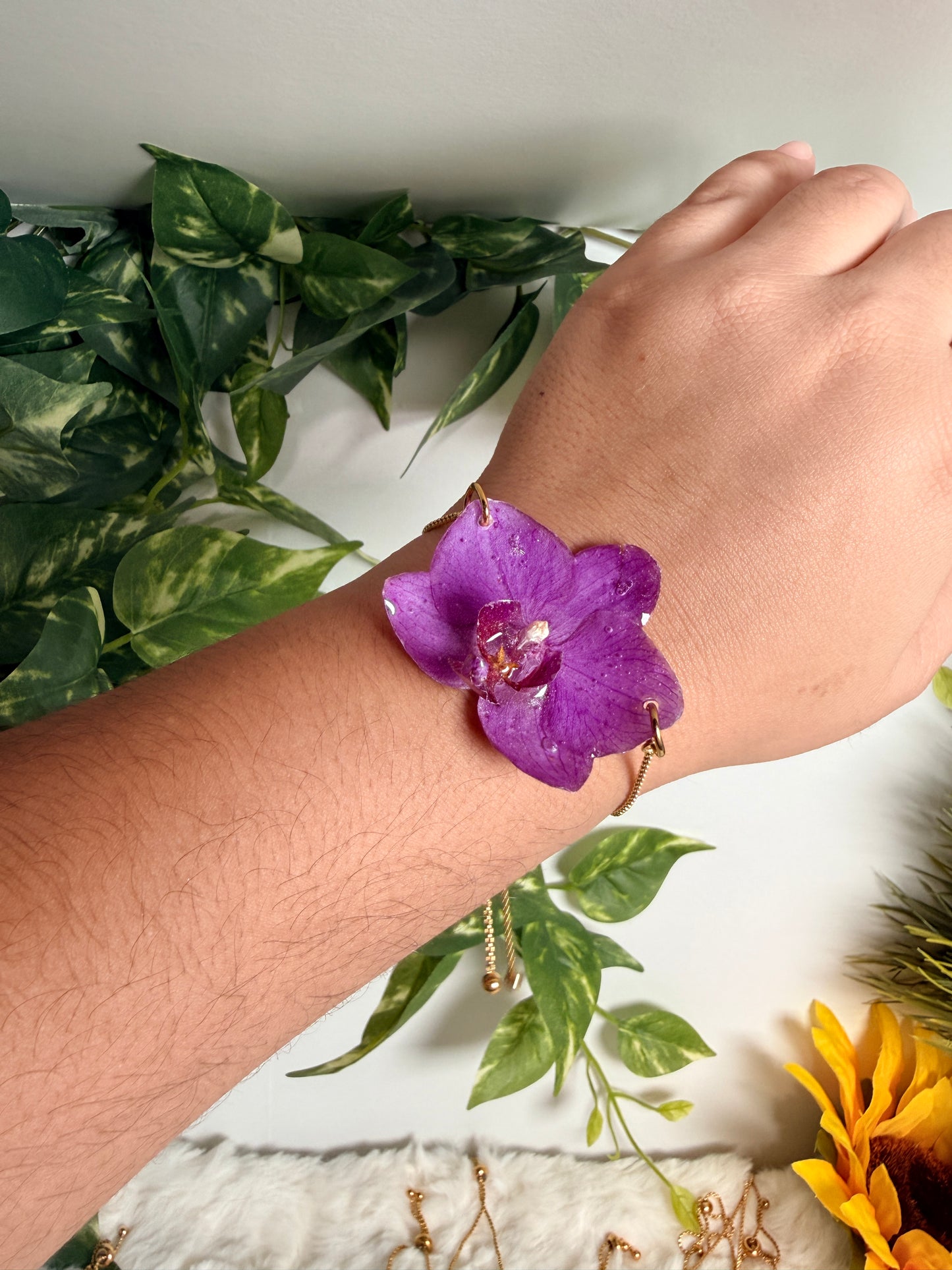 Baby orchid bracelet