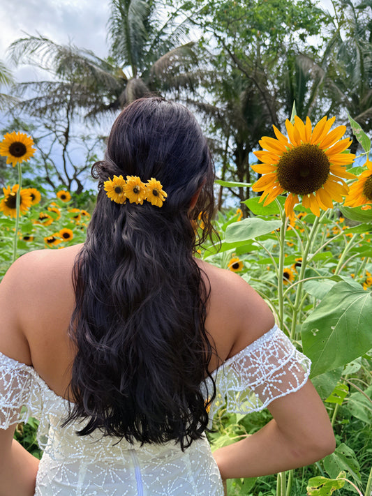 Golden Sunflower Hair Comb