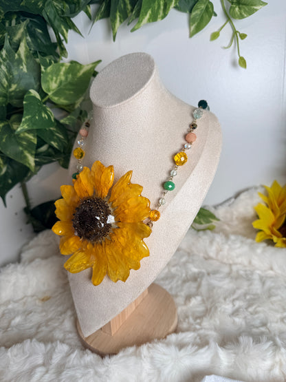 Sunflower Mosaic Necklace