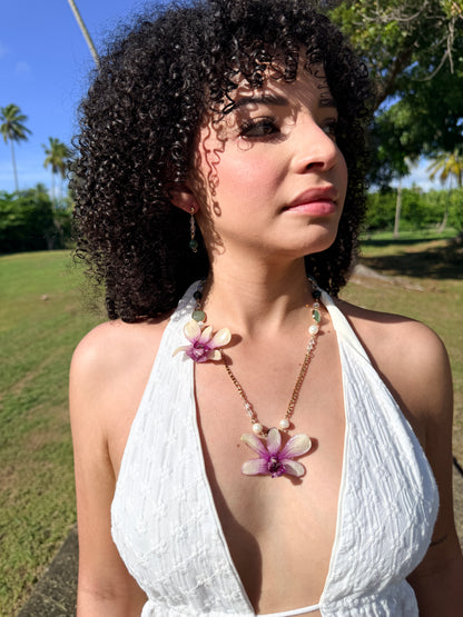 Amethyst Garden Orchid Necklace
