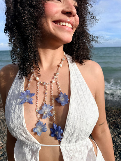 Delphinium Cascade Necklace