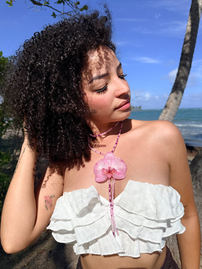 Pink Phalaenopsis Adjustable Lariat