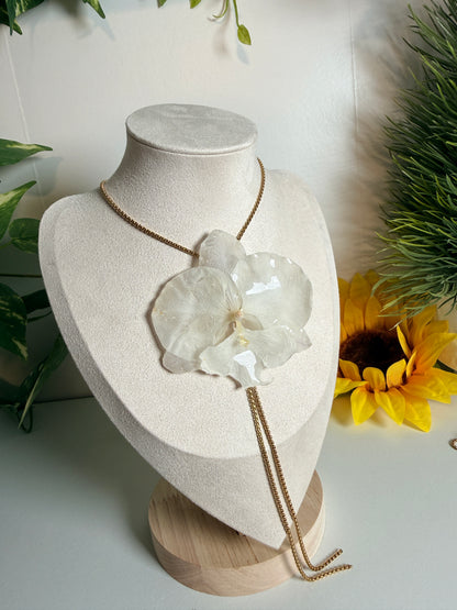 Phalaenopsis Orchid lariat necklace