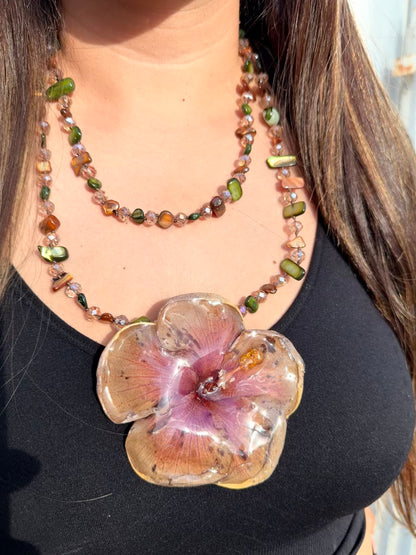 Sunset Poppy 2-in-1 Statement Necklace/hairclip