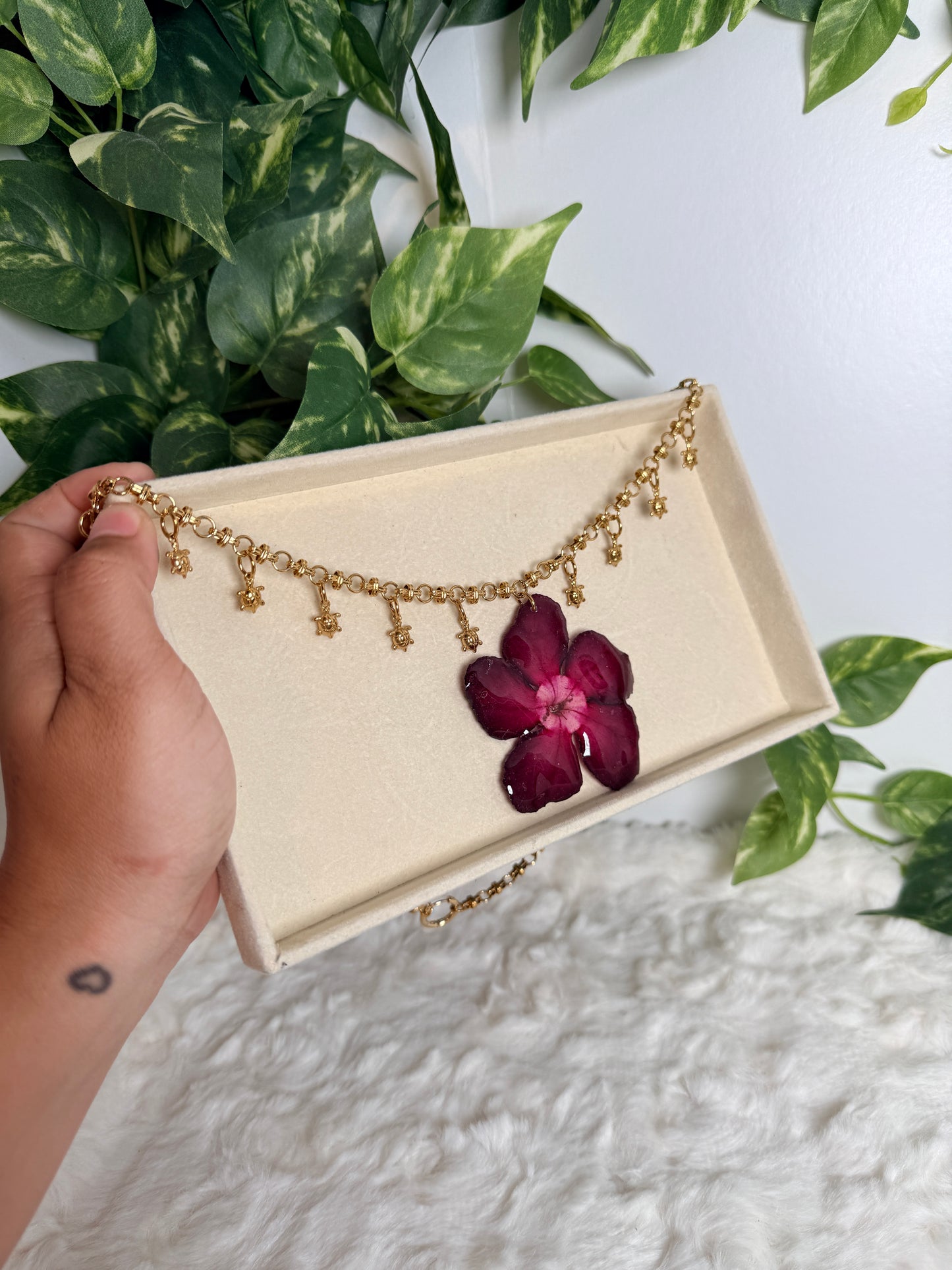 Desert Rose charm necklace