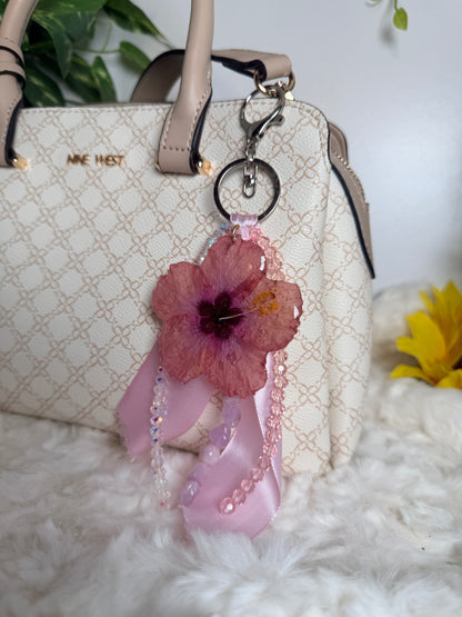 Exotic Poppy Blush Bag Charm