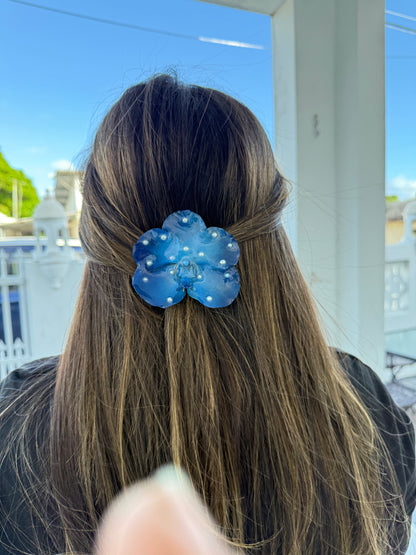 Blue banda Orchid Hair clip